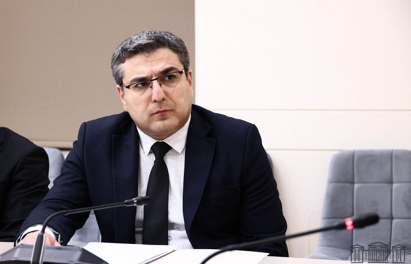 Заседание Национального Собрания Армении, замминистра МВД Армен Мкртчян выступает с докладом